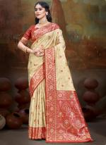 Silk Red Festival Wear Weaving  Saree